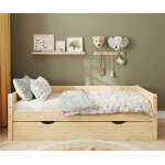 Ma chambre d'enfant lit gigogne banquette enfant combeebed bois naturel 90x200 cm / opt:sans caches sommier ...