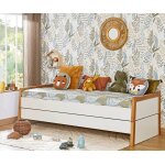 Ma chambre d'enfant lit gigogne enfant hanika blanc et bois 80x200 cm