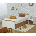 Ma chambre d'enfant lit gigogne enfant jaipur blanc et bois 90x190 cm Ma chambre d'enfant lit gigogne enfant jaipur blanc et bois 90x190 cm