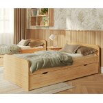 Ma chambre d'enfant lit gigogne enfant twist bois naturel 90x200 cm