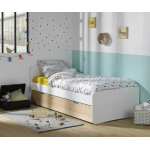 Ma chambre d'enfant lit gigogne enfant willow blanc et hêtre 90x190 cm Ma chambre d'enfant lit gigogne enfant willow blanc et hêtre 90x190 cm