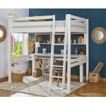 Ma chambre d'enfant lit mezzanine enfant 2 places avec bureau fynn blanc 120x190 cm / opt:echelle grand ...