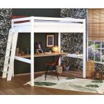 Ma chambre d'enfant lit mezzanine enfant 2 places avec bureau fynn bois naturel 120x190 cm / opt:echelle ...