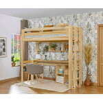 Ma chambre d'enfant lit mezzanine enfant 2 places cancun bois naturel 120x190 cm / opt:echelle petit ...
