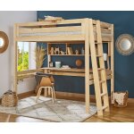 Ma chambre d'enfant lit mezzanine enfant 2 places fynn bois 140x190 cm / opt:echelle petit ct
