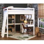 Ma chambre d'enfant lit mezzanine ado 2 places fynn blanc 140x190 cm / opt:echelle grand ct