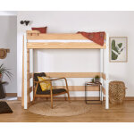 Ma chambre d'enfant lit mezzanine ado avec bureau caly bois et blanc 90x190 cm