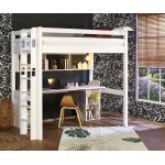 Ma chambre d'enfant lit mezzanine ado avec bureau fynn blanc 90x190 cm / opt:echelle grand c�t�