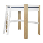 Ma chambre d'enfant lit mezzanine ado avec bureau naolo blanc et bois 90x190 cm