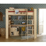 Ma chambre d'enfant lit mezzanine ado avec bureau naolo bois naturel 90x190 cm