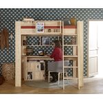 Ma chambre d'enfant lit mezzanine adulte 2 places avec bureau naolo bois naturel 120x190 cm
