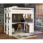 Ma chambre d'enfant lit mezzanine adulte 2 places fynn blanc 120x190 cm / opt:echelle petit ct