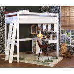 Ma chambre d'enfant lit mezzanine adulte 2 places fynn blanc 140x190 cm / opt:echelle grand ct