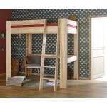 Ma chambre d'enfant lit mezzanine adulte 2 places naolo bois naturel 120x190 cm