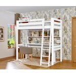 Ma chambre d'enfant lit mezzanine adulte avec bureau fynn blanc 90x190 cm / opt:echelle grand ct