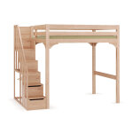 Ma chambre d'enfant lit mezzanine adulte avec escalier neva h�tre 160x200 cm / opt:escalier gauche