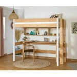 Ma chambre d'enfant lit mezzanine enfant avec bureau caly bois et blanc 90x190 cm