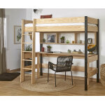 Ma chambre d'enfant lit mezzanine enfant clay noir et bois 90x190 cm