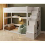 Ma chambre d'enfant lit mezzanine enfant avec escalier combeebed blanc 90x200 cm hauteur 177 cm