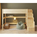Ma chambre d'enfant lit mezzanine enfant avec escalier combeebed bois naturel 90x200 cm hauteur 177 cm ...