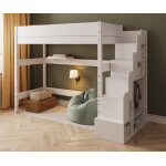 Ma chambre d'enfant lit mezzanine enfant avec escalier et matelas combeebed blanc 90x200 cm hauteur 188 ...
