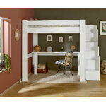 Ma chambre d'enfant lit mezzanine enfant avec escalier et matelas naolo blanc 90x190 cm / opt:matelas ...
