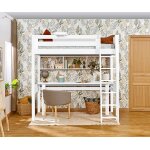 Ma chambre d'enfant lit mezzanine enfant fynn blanc 90x190 cm / opt:echelle grand ct