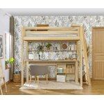 Ma chambre d'enfant lit mezzanine enfant fynn bois naturel 90x190 cm / opt:echelle petit ct