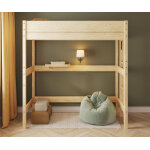 Ma chambre d'enfant lit mezzanine xl enfant combeebed bois naturel 90x200 cm