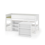 Ma chambre d'enfant lit mi - hauteur avec bureau combeebed blanc 90x200 cm / opt1:echelle grand ct ...