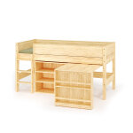 Ma chambre d'enfant lit mi - hauteur avec bureau combeebed bois naturel 90x200 cm echelle grand c�t� ...