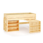 Ma chambre d'enfant lit mi - hauteur avec bureau combeebed bois naturel 90x200 cm echelle petit c�t� ...