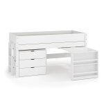 Ma chambre d'enfant lit mi - hauteur enfant avec bureau et matelas combeebed blanc 90x200 cm echelle ...