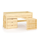 Ma chambre d'enfant lit mi - hauteur enfant avec bureau et matelas combeebed bois naturel 90x200 cm echelle ...
