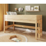 Ma chambre d'enfant lit mi - hauteur enfant combeebed bois naturel 90x200 cm echelle petit ct sans ...