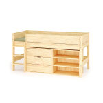 Ma chambre d'enfant lit mi - hauteur enfant avec rangement combeebed bois naturel 90x200 cm echelle grand ... Ma chambre d'enfant lit mi - hauteur enfant avec rangement combeebed bois naturel 90x200 cm echelle grand ...