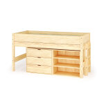 Ma chambre d'enfant lit mi - hauteur enfant avec rangement combeebed bois naturel 90x200 cm / opt1:echelle ...