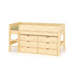 Ma chambre d'enfant lit mi - hauteur enfant avec rangement et matelas combeebed bois naturel 90x200 cm ...