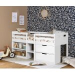 Ma chambre d'enfant lit mi - hauteur enfant avec rangement et matelas owaki blanc 90x190 cm / opt:matelas ...