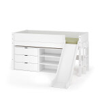 Ma chambre d'enfant lit mi - hauteur enfant avec toboggan combeebed blanc 90x200 cm / opt1:1 tagre ...