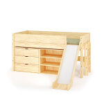 Ma chambre d'enfant lit mi - hauteur enfant avec toboggan combeebed bois naturel 90x200 cm / opt1:1 tagre ...
