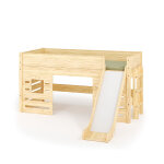 Ma chambre d'enfant lit mi - hauteur enfant avec toboggan combeebed bois naturel 90x200 cm / opt1:fentre ...