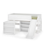 Ma chambre d'enfant lit mi - hauteur enfant avec toboggan et matelas combeebed blanc 90x200 cm / opt1:1 ...
