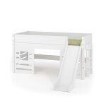 Ma chambre d'enfant lit mi - hauteur enfant avec toboggan et matelas combeebed blanc 90x200 cm / opt1:fentre ...