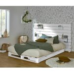 Ma chambre d'enfant lit palette ado avec tête de lit aro blanc 160x200 cm / opt:4 tiroirs Ma chambre d'enfant lit palette ado avec tête de lit aro blanc 160x200 cm / opt:4 tiroirs
