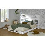 Ma chambre d'enfant lit palette adulte avec tête de lit aro blanc 140x200 cm / opt:4 tiroirs Ma chambre d'enfant lit palette adulte avec tête de lit aro blanc 140x200 cm / opt:4 tiroirs