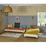Ma chambre d'enfant lit enfant avec pieds et matelas happy bois naturel 90x190 cm / opt:matelas airfresh ...