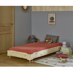 Ma chambre d'enfant lit enfant avec pieds et sommier happy bois naturel 90x190 cm
