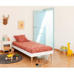 Ma chambre d'enfant lit enfant avec pieds, sommier et matelas honey blanc 90x190 cm