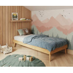 Ma chambre d'enfant lit enfant avec pieds, sommier et matelas honey bois naturel 90x190 cm